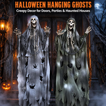 Halloween hanging ghost door curtain skull ghost hanging haunted house decoration props