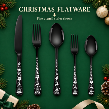 FLORAL-PATTERN FLATWARE 20 pieces of tableware