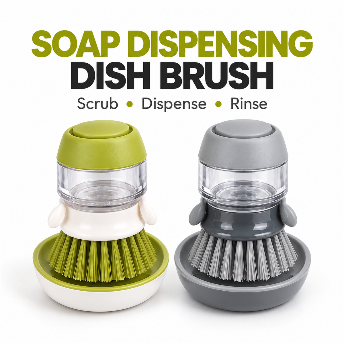 Press-Top Soap Dispensing Scrub Brush