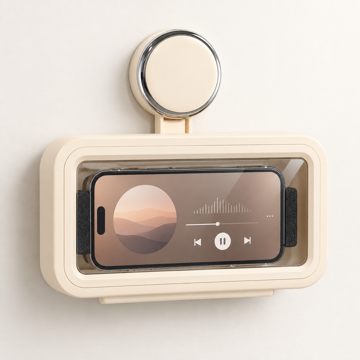 Wall-Mounted Shower Phone Holder with Clear Touchscreen Cover