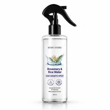 Rosemary & Rice Water Scalp Spray, Water-Based Hair Care Mist with Rosemary and Rice Extracts, Trigger Spray Bottle, 200 mL