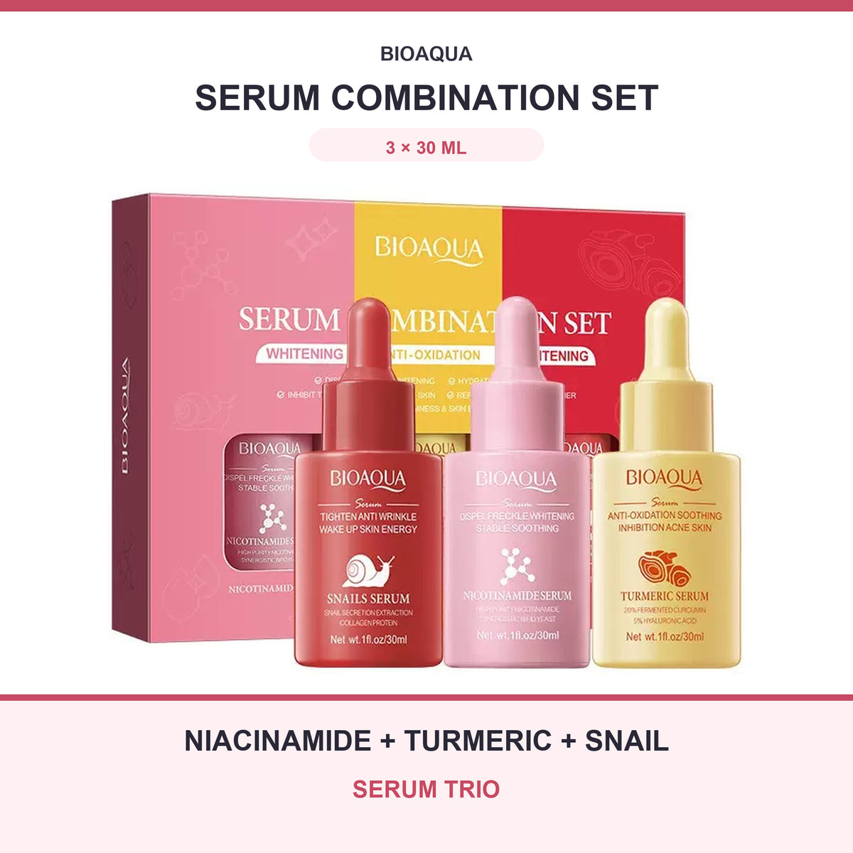 3-Piece Facial Serum Combination Set, 30 ml Each — Choose Your Serum Trio