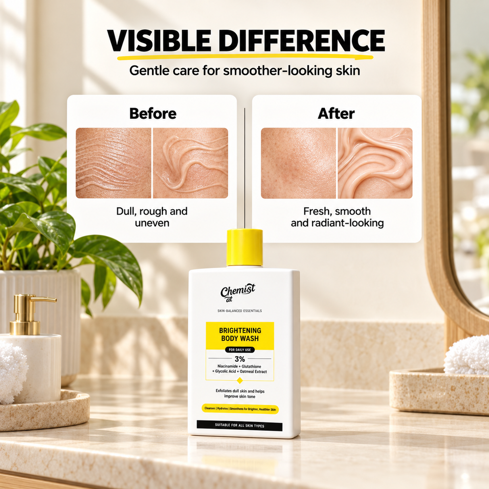Brightening Body Wash with Vitamin C, Niacinamide, Alpha Arbutin, Glycolic Acid and Camu Camu, Daily Body Cleanser for Fresh, Smoother-Looking Skin, 5 fl oz (150 mL)