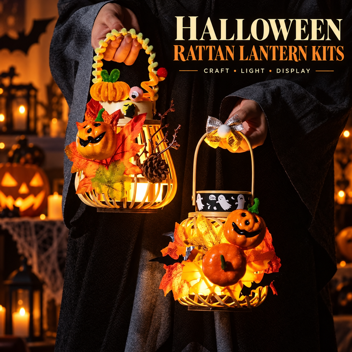 HALLOWEEN DIY RATTAN LANTERN CRAFT KIT