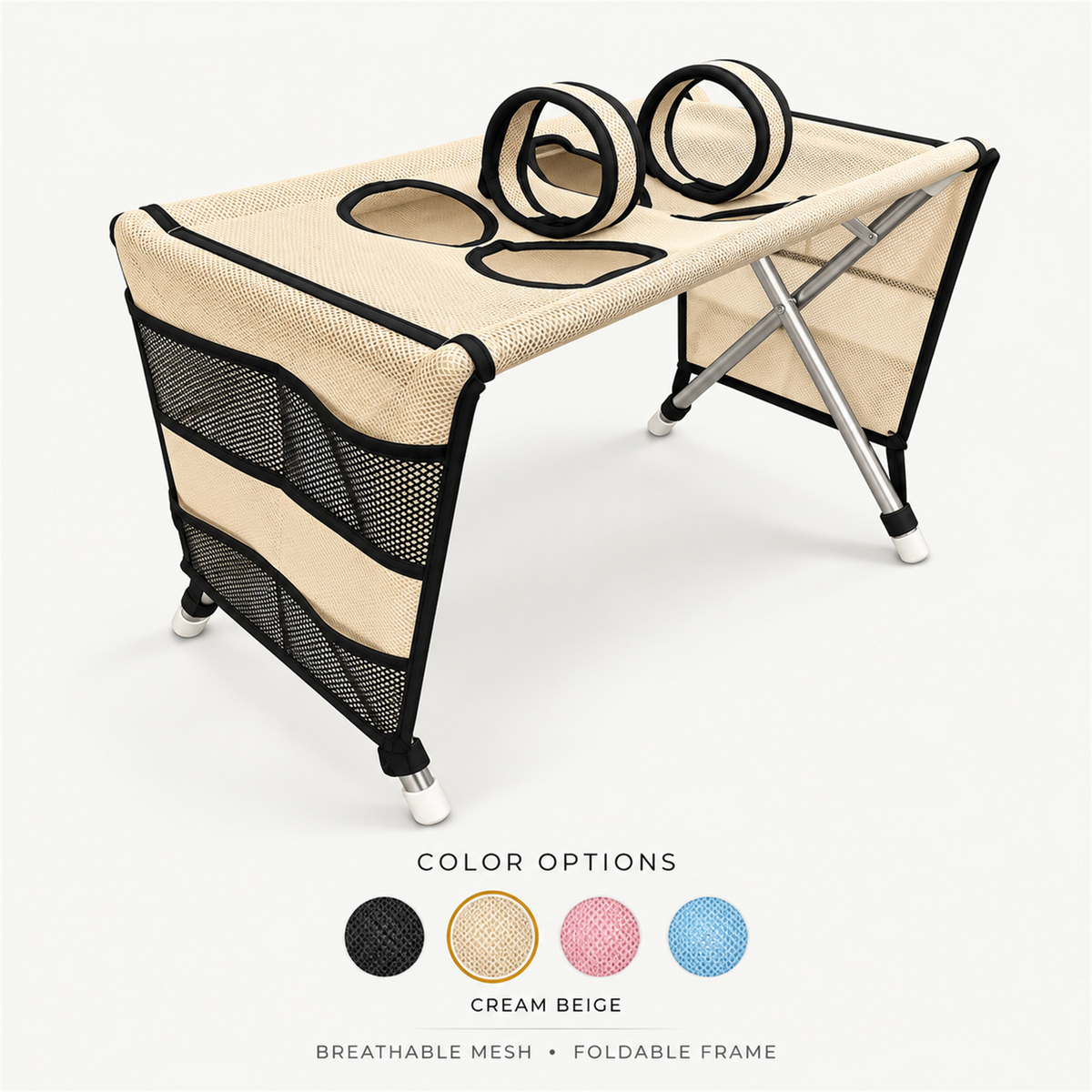 Foldable Pet Grooming Care Table with Padded Restraint Collars
