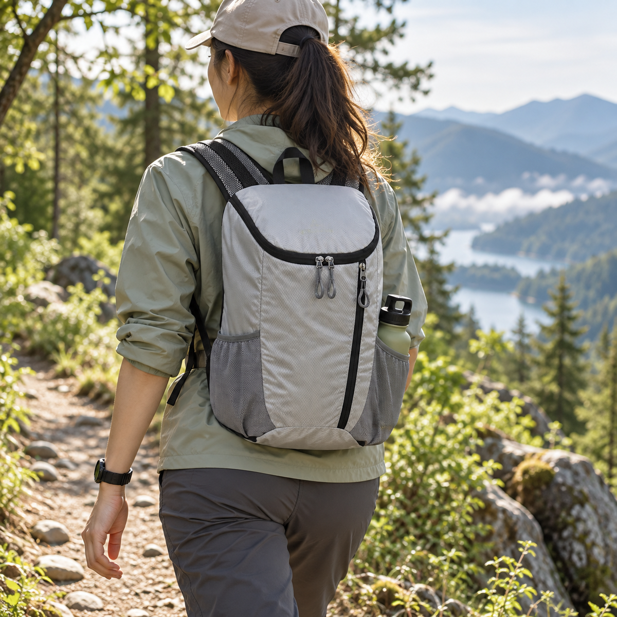 Lightweight Foldable Hiking Backpack with Storage Pouch