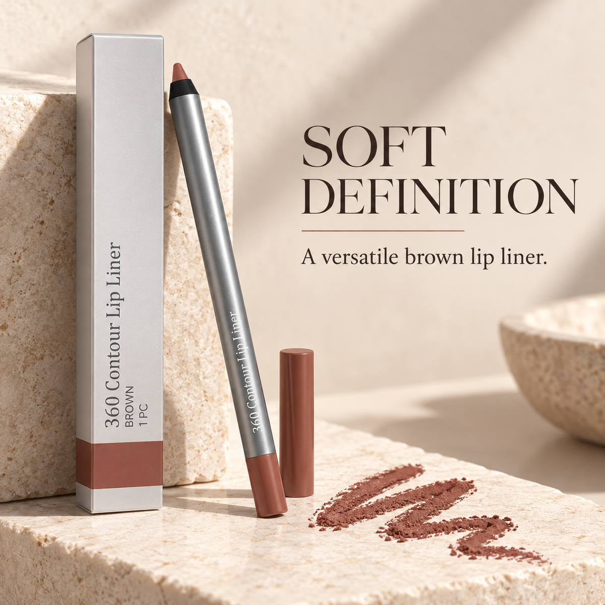 360 Contour Lip Liner Pencil, Precision Lip Definer for Shaping and Filling, Available in Multiple Shades, 1 Count