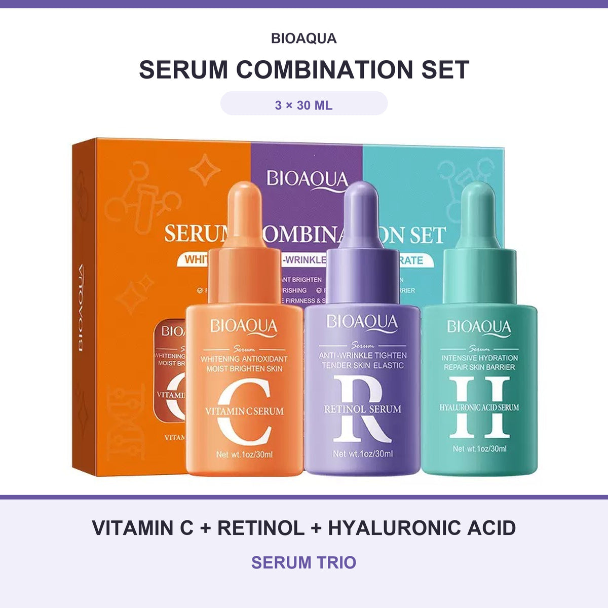 3-Piece Facial Serum Combination Set, 30 ml Each — Choose Your Serum Trio