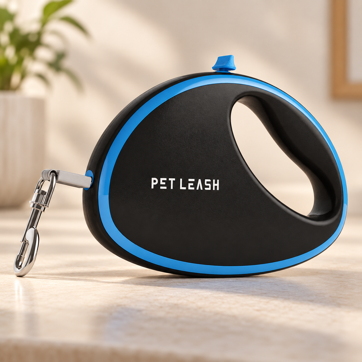 Retractable Dog Leash with Reflective-Edge Tape and Metal Swivel Clip