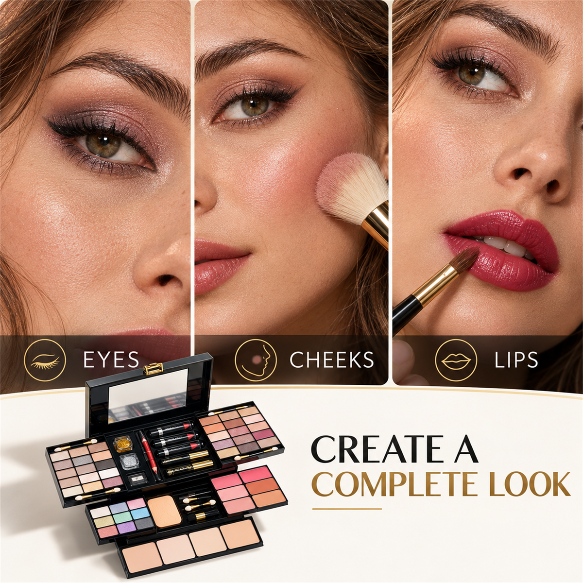 All-in-One Multi-Layer Makeup Kit with Portable Vanity Case