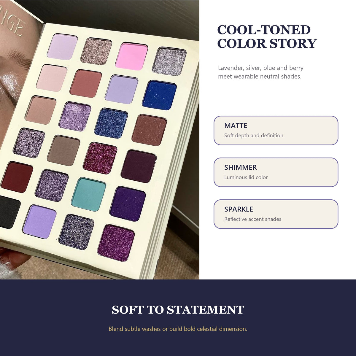 HERORANGE Celestial Lavender All-in-One Multi-Page Makeup Book Palette – Eyeshadow, Face & Lip Color Collection
