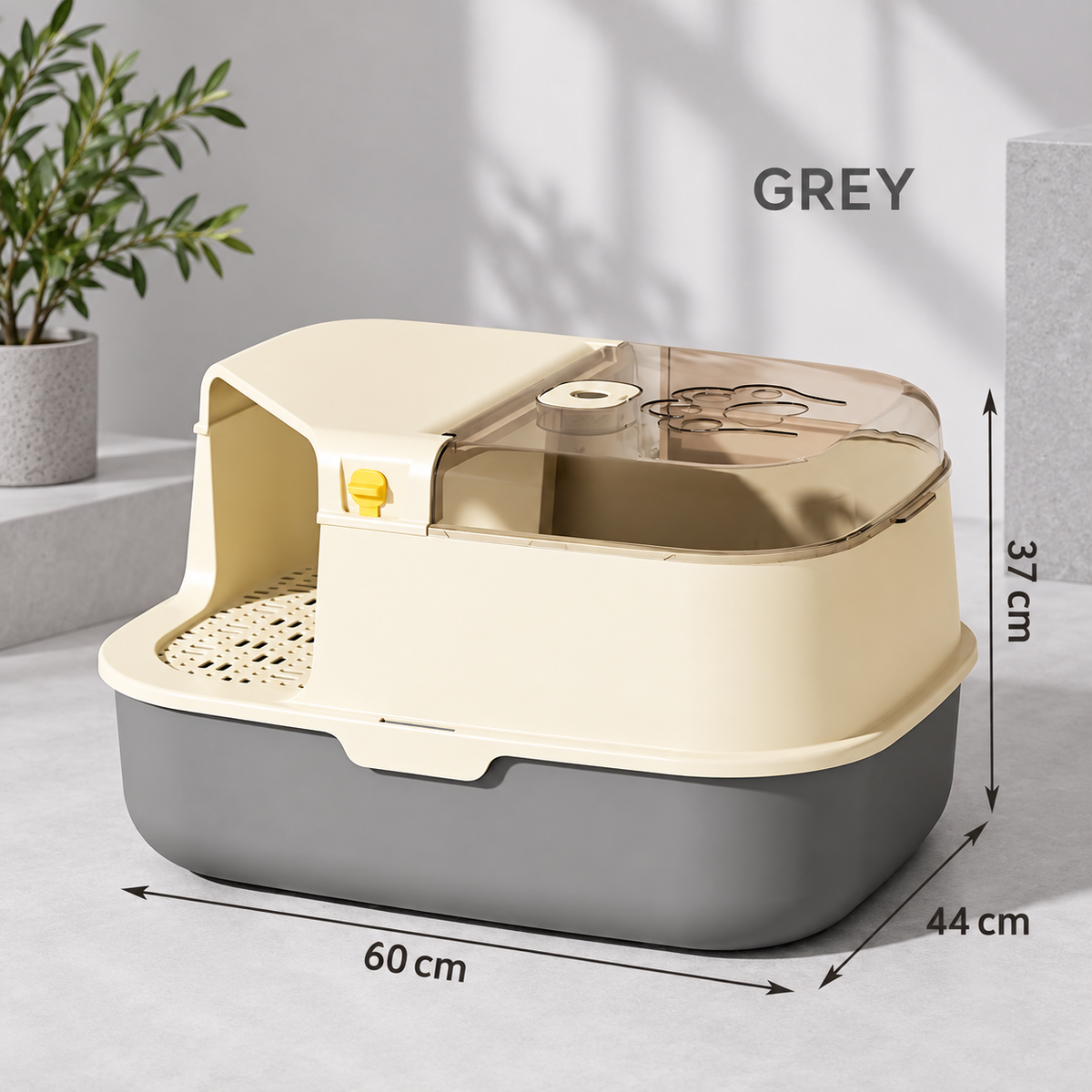 Enclosed Cat Litter Box with Walkway Entrance