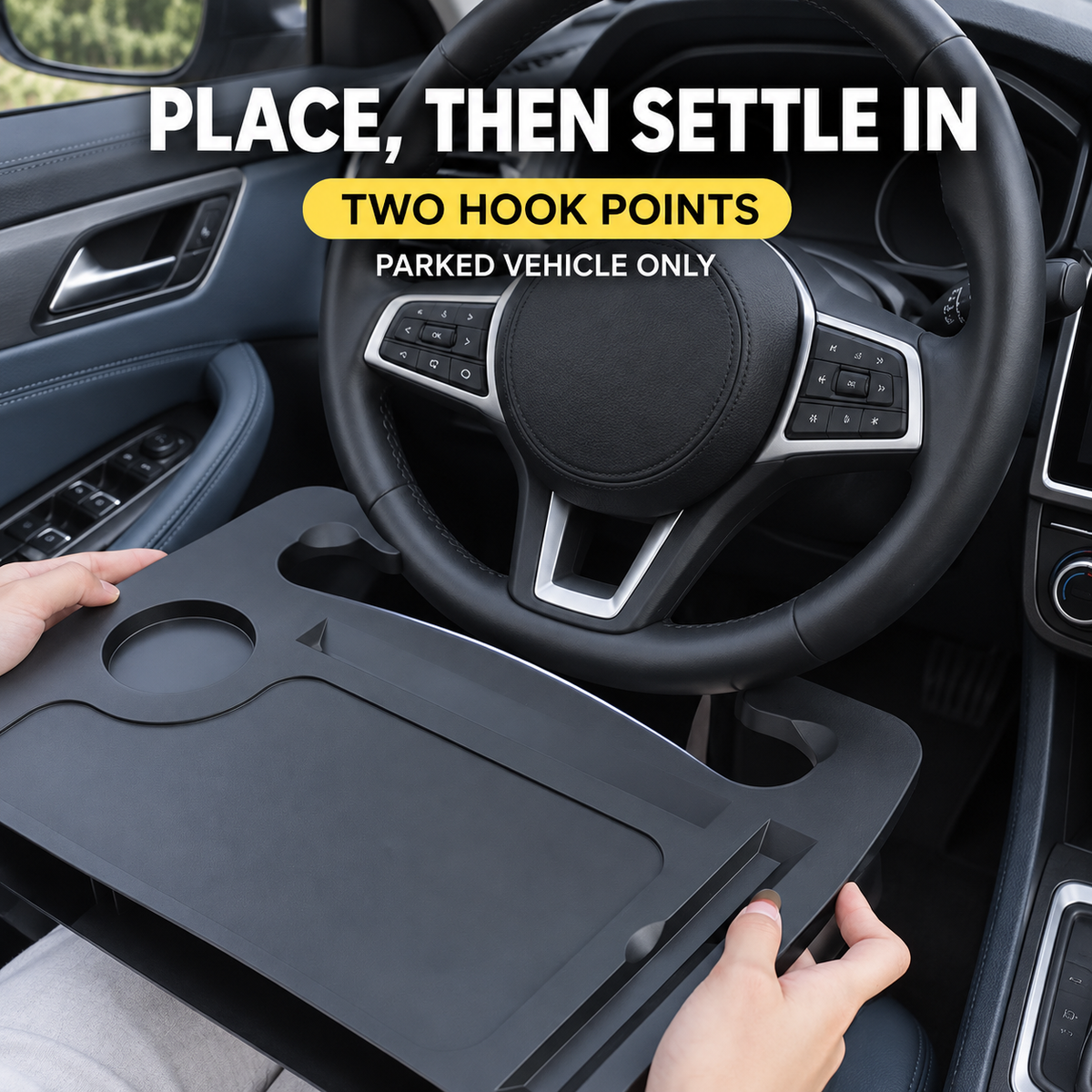 Steering Wheel Tray for Parked Vehicles