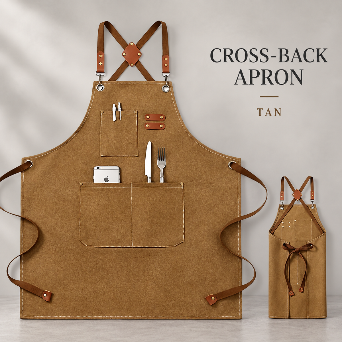 Cross-Back Multi-Pocket Apron