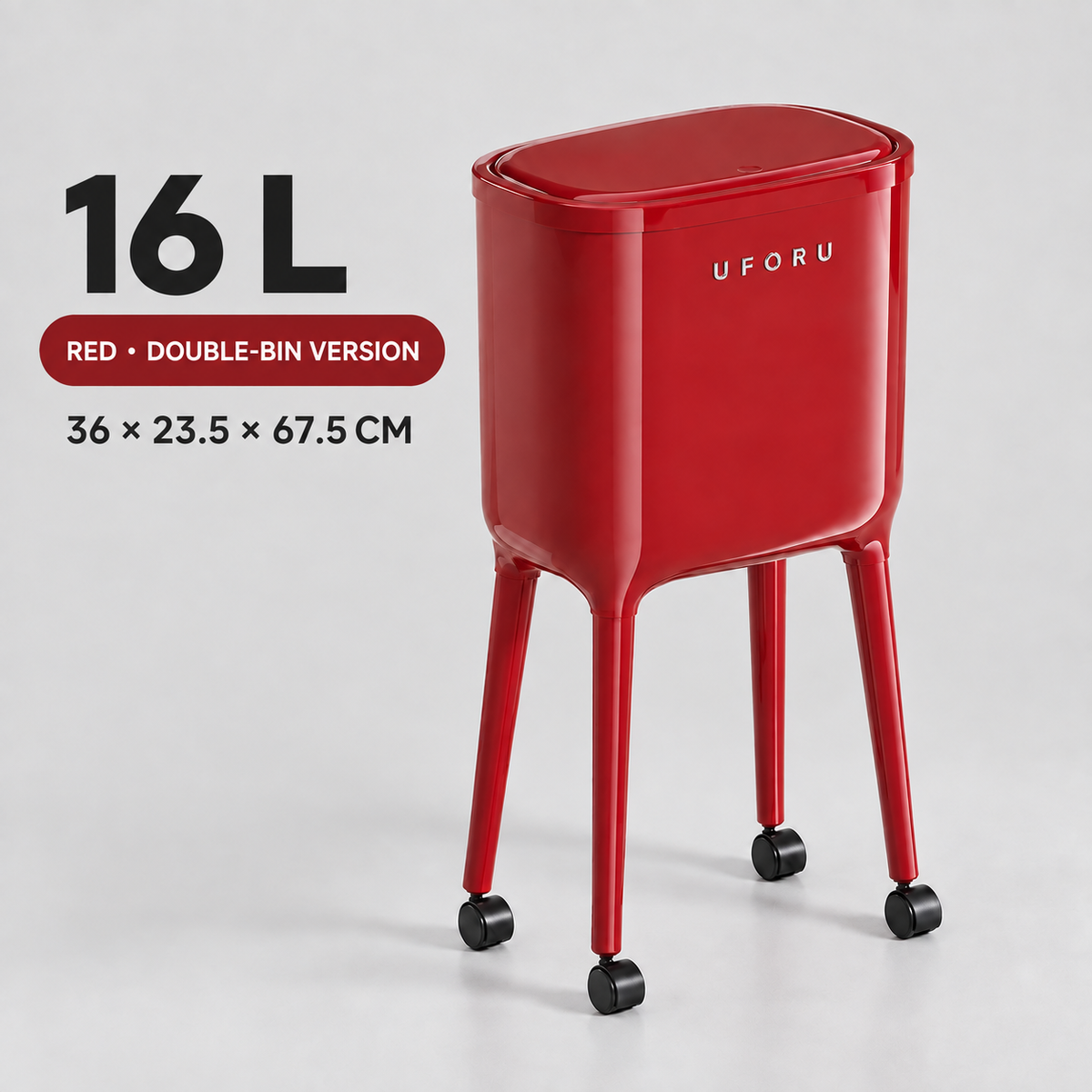 UFORU 16 L Raised Rolling Kitchen Bin