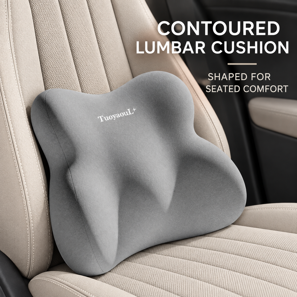 Contoured Car Neck and Lumbar Cushion Set