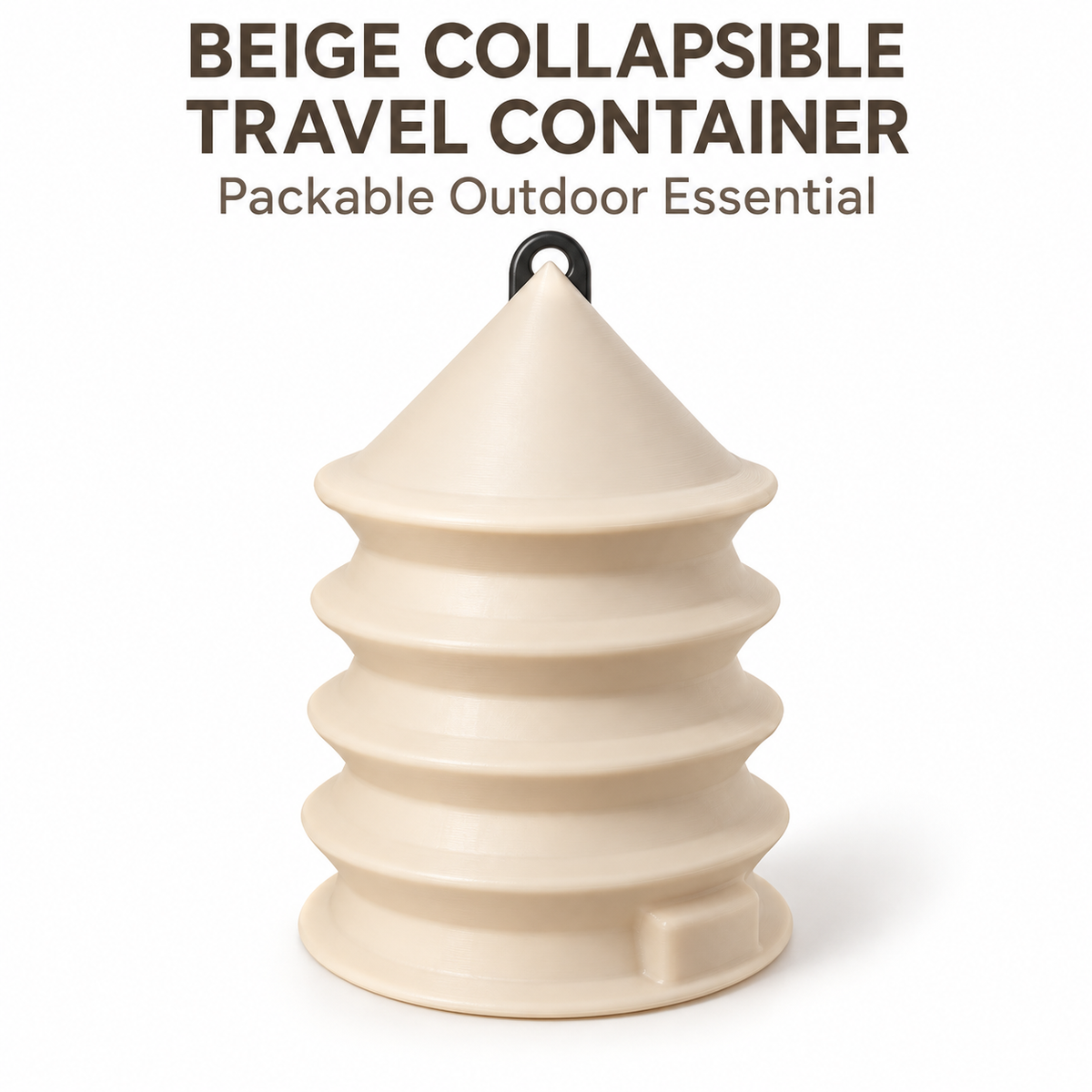 Collapsible Silicone Outdoor Cup, Portable Hanging Travel Container with Clip and Folding Accordion Design, Compact Camping Beach and Hiking Essential