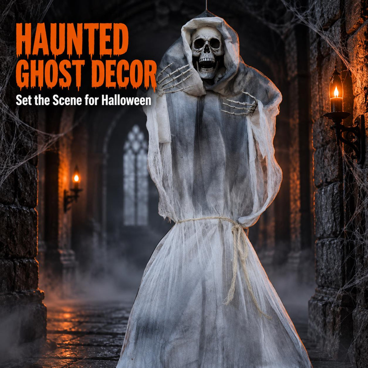 Halloween hanging ghost door curtain skull ghost hanging haunted house decoration props