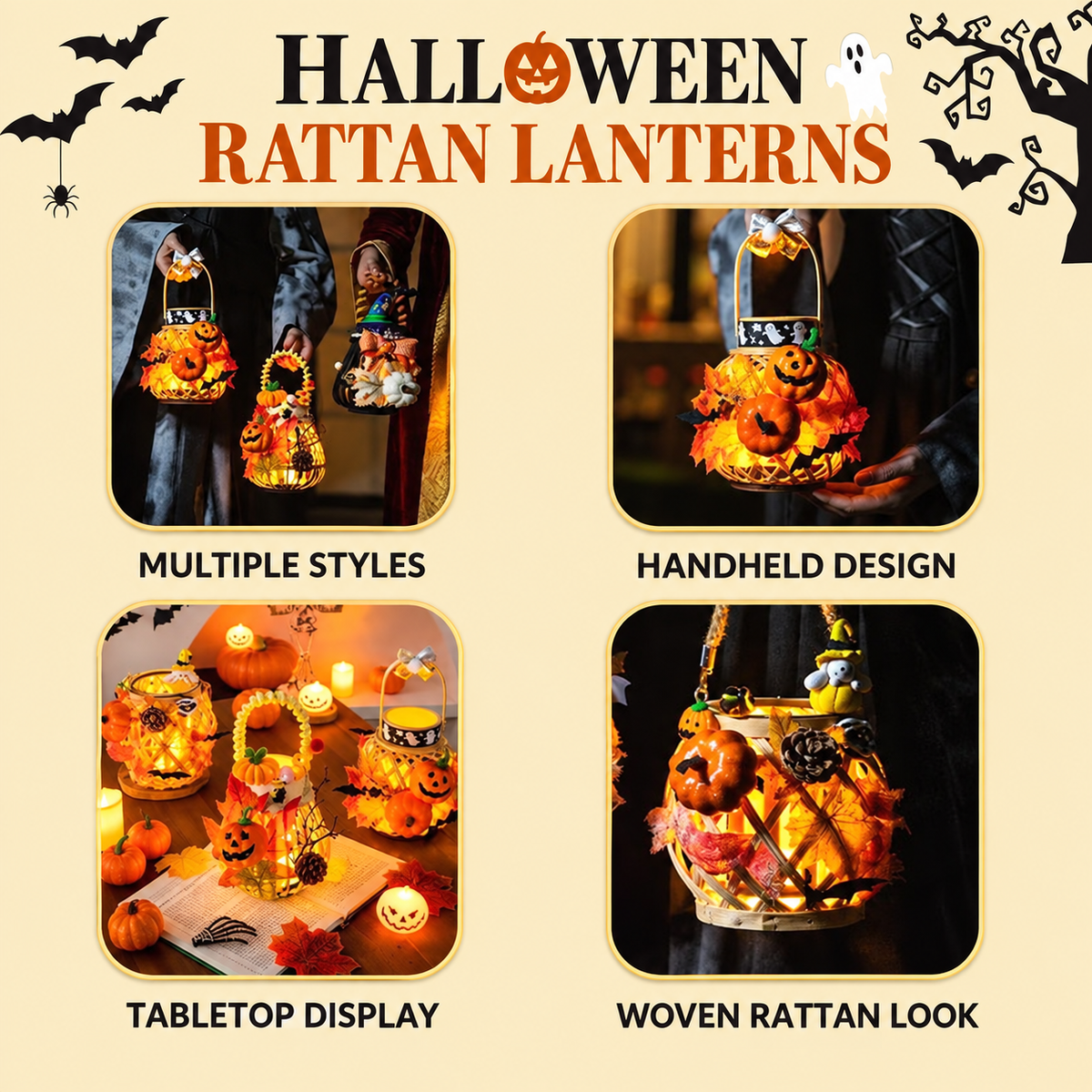 HALLOWEEN DIY RATTAN LANTERN CRAFT KIT