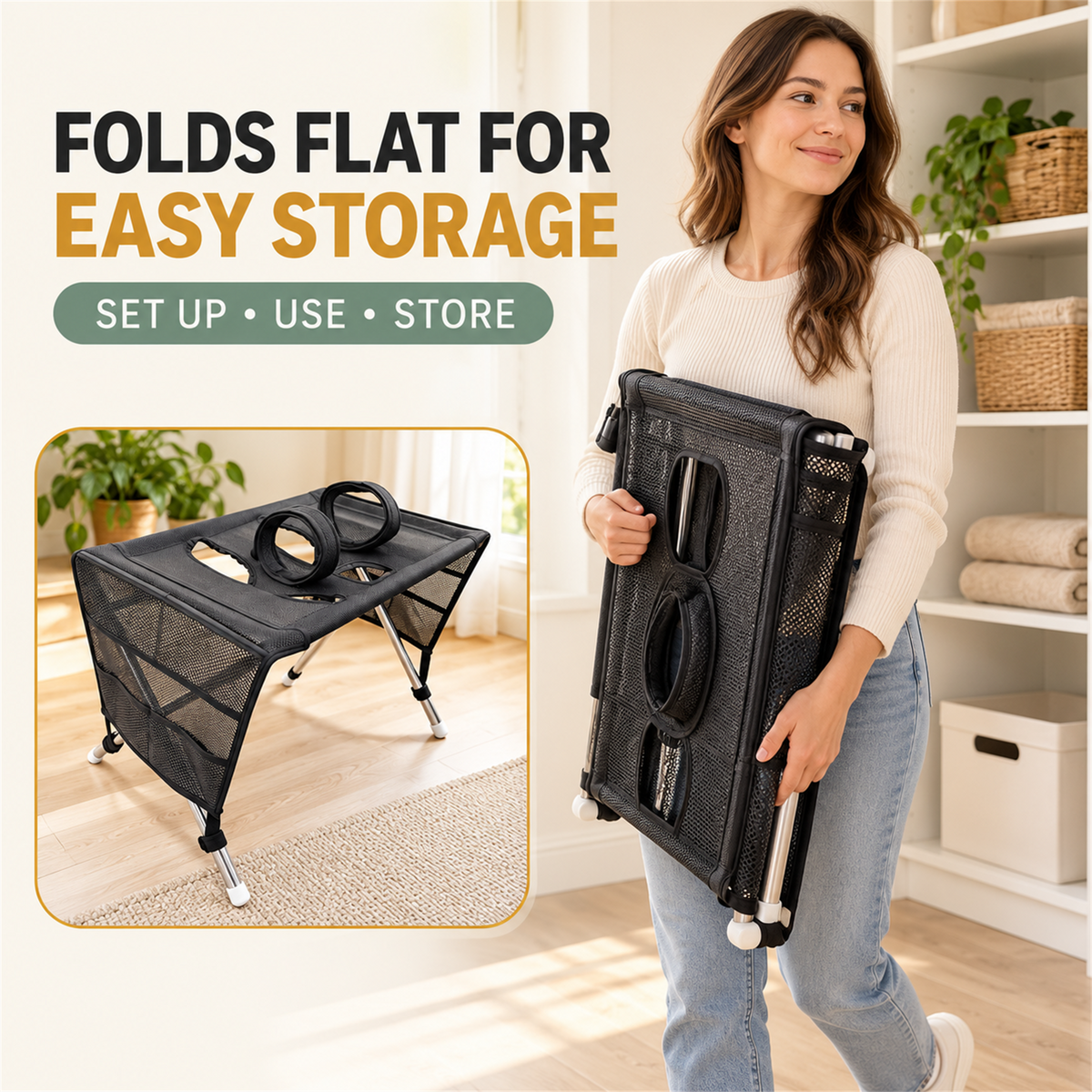 Foldable Pet Grooming Care Table with Padded Restraint Collars