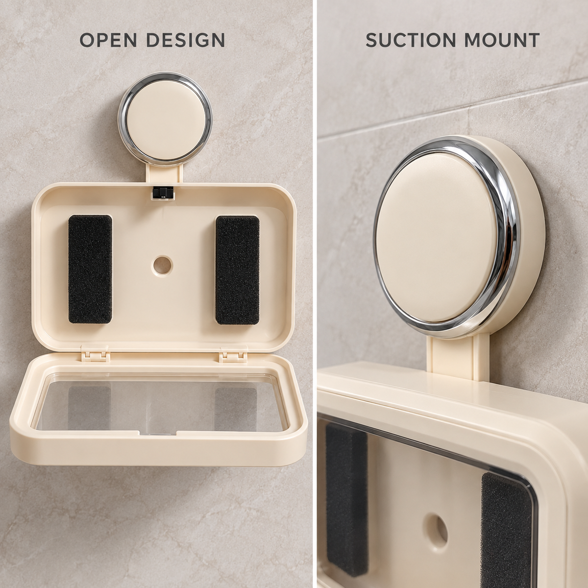 Wall-Mounted Shower Phone Holder with Clear Touchscreen Cover