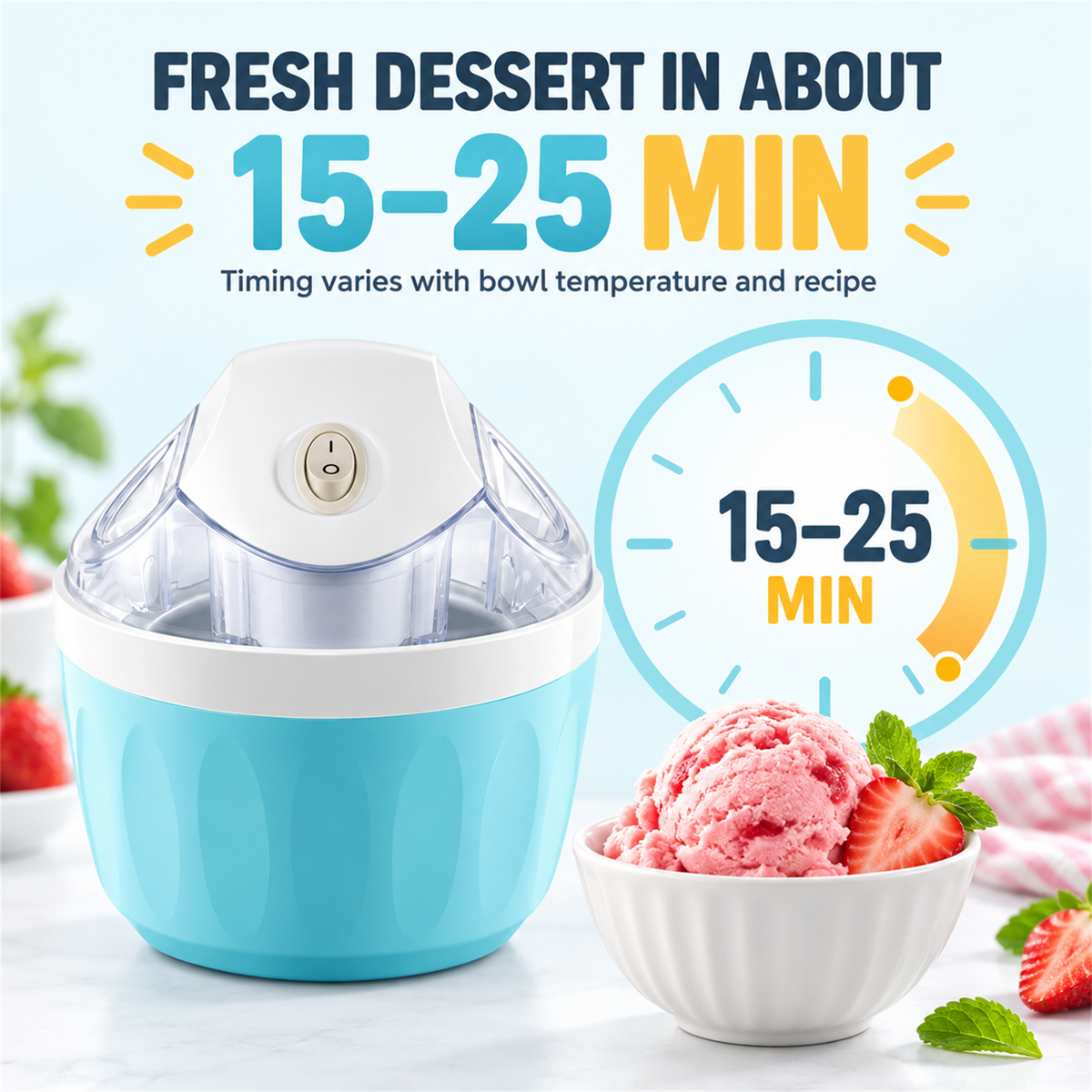 500 mL Mini Electric Frozen Dessert Maker