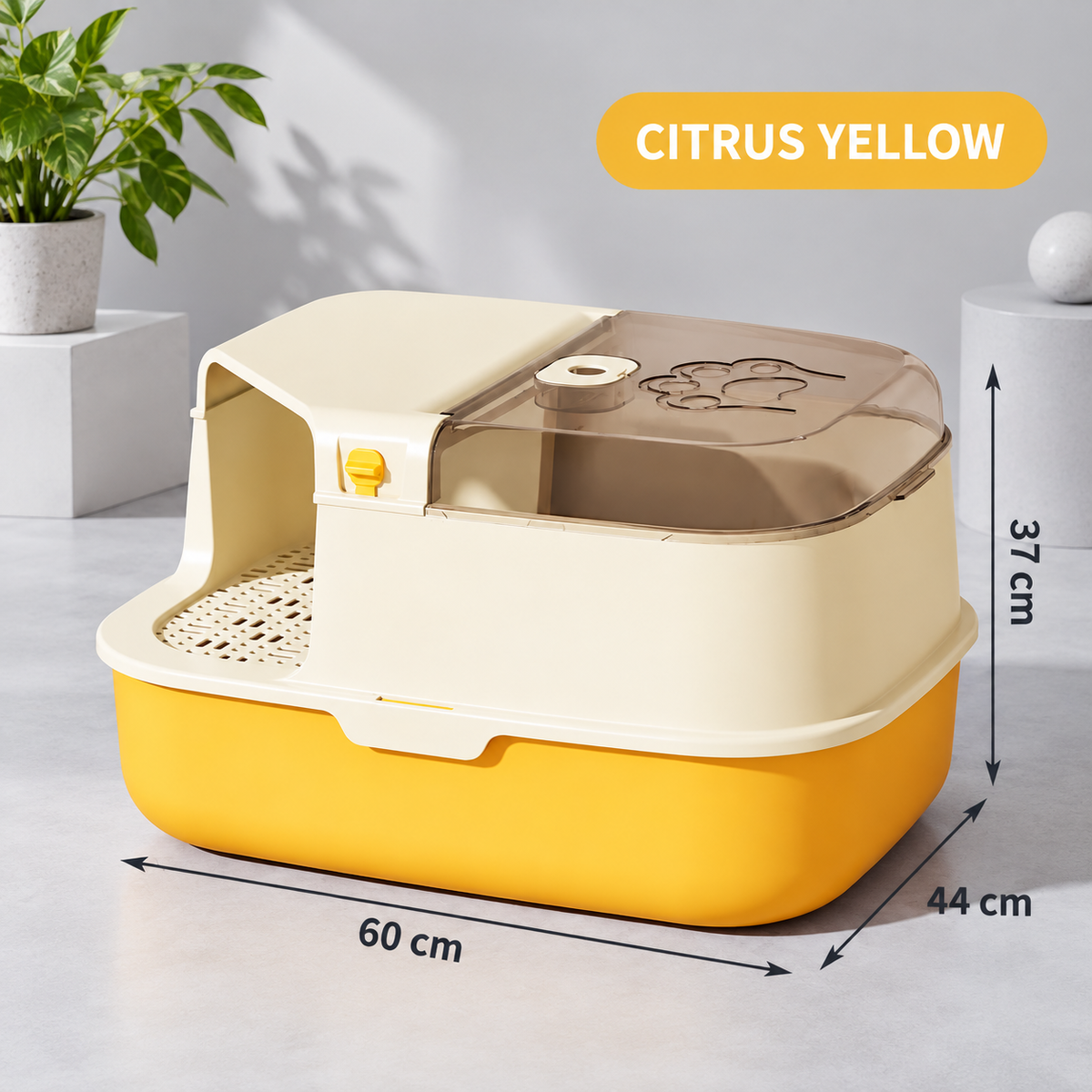 Enclosed Cat Litter Box with Walkway Entrance
