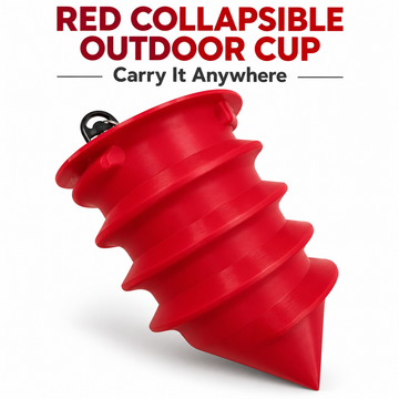 Collapsible Silicone Outdoor Cup, Portable Hanging Travel Container with Clip and Folding Accordion Design, Compact Camping Beach and Hiking Essential