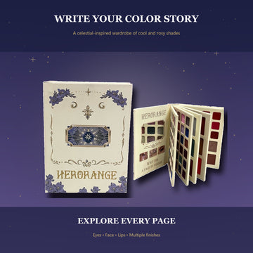 HERORANGE Celestial Lavender All-in-One Multi-Page Makeup Book Palette – Eyeshadow, Face & Lip Color Collection