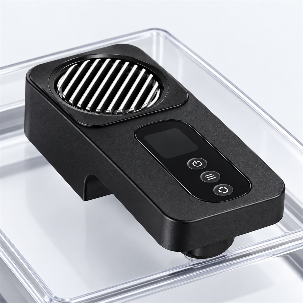 Electric Countertop Food Defrosting Box with Clear Cover and Metal Drain Tray