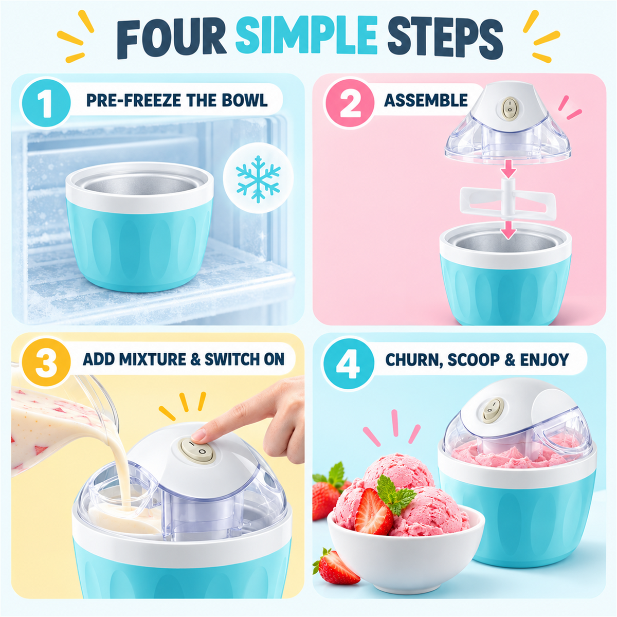500 mL Mini Electric Frozen Dessert Maker