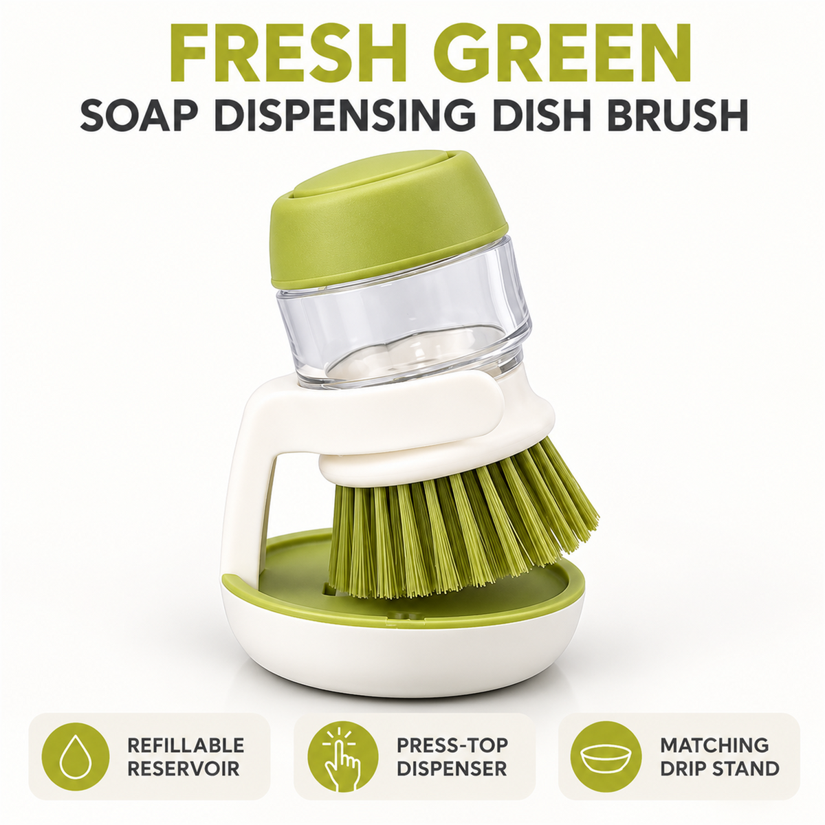 Press-Top Soap Dispensing Scrub Brush