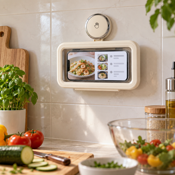 Wall-Mounted Shower Phone Holder with Clear Touchscreen Cover