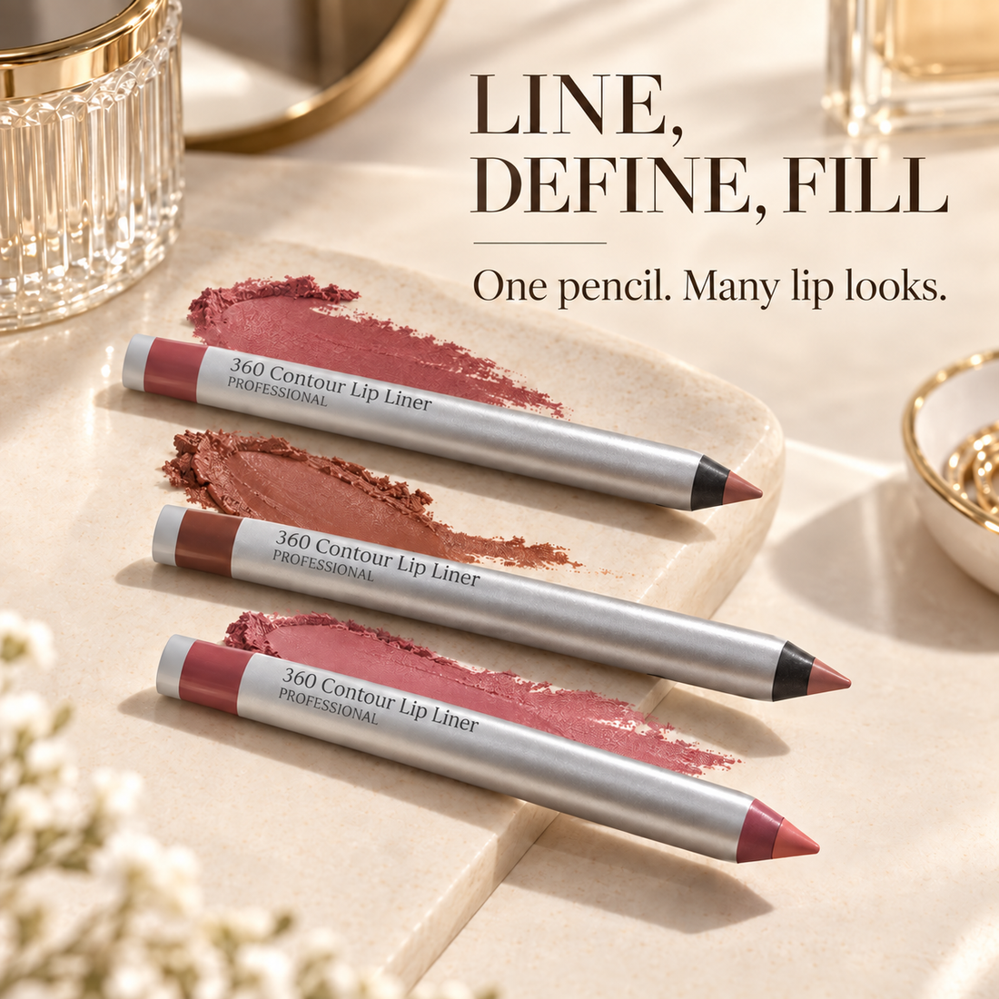 360 Contour Lip Liner Pencil, Precision Lip Definer for Shaping and Filling, Available in Multiple Shades, 1 Count