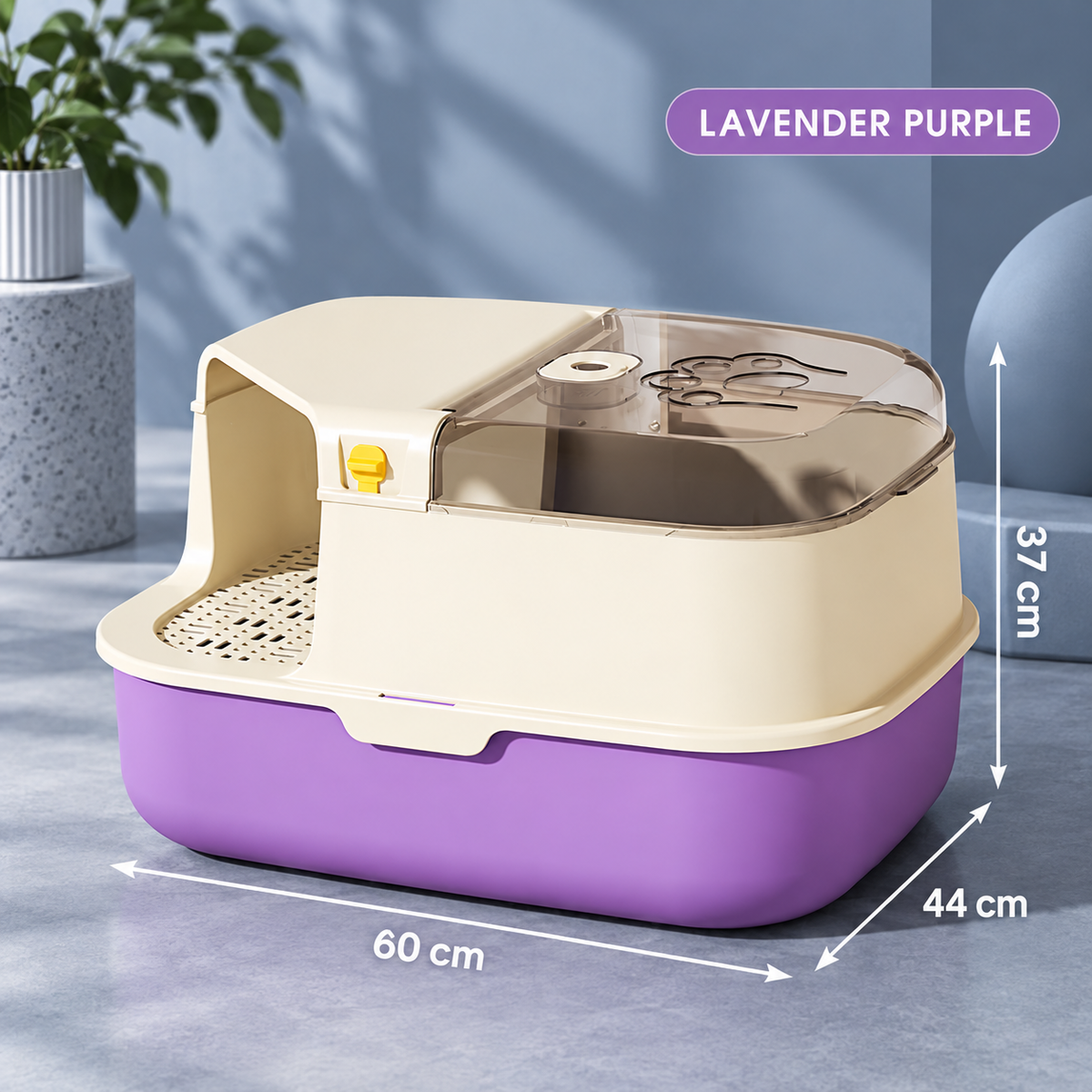 Enclosed Cat Litter Box with Walkway Entrance