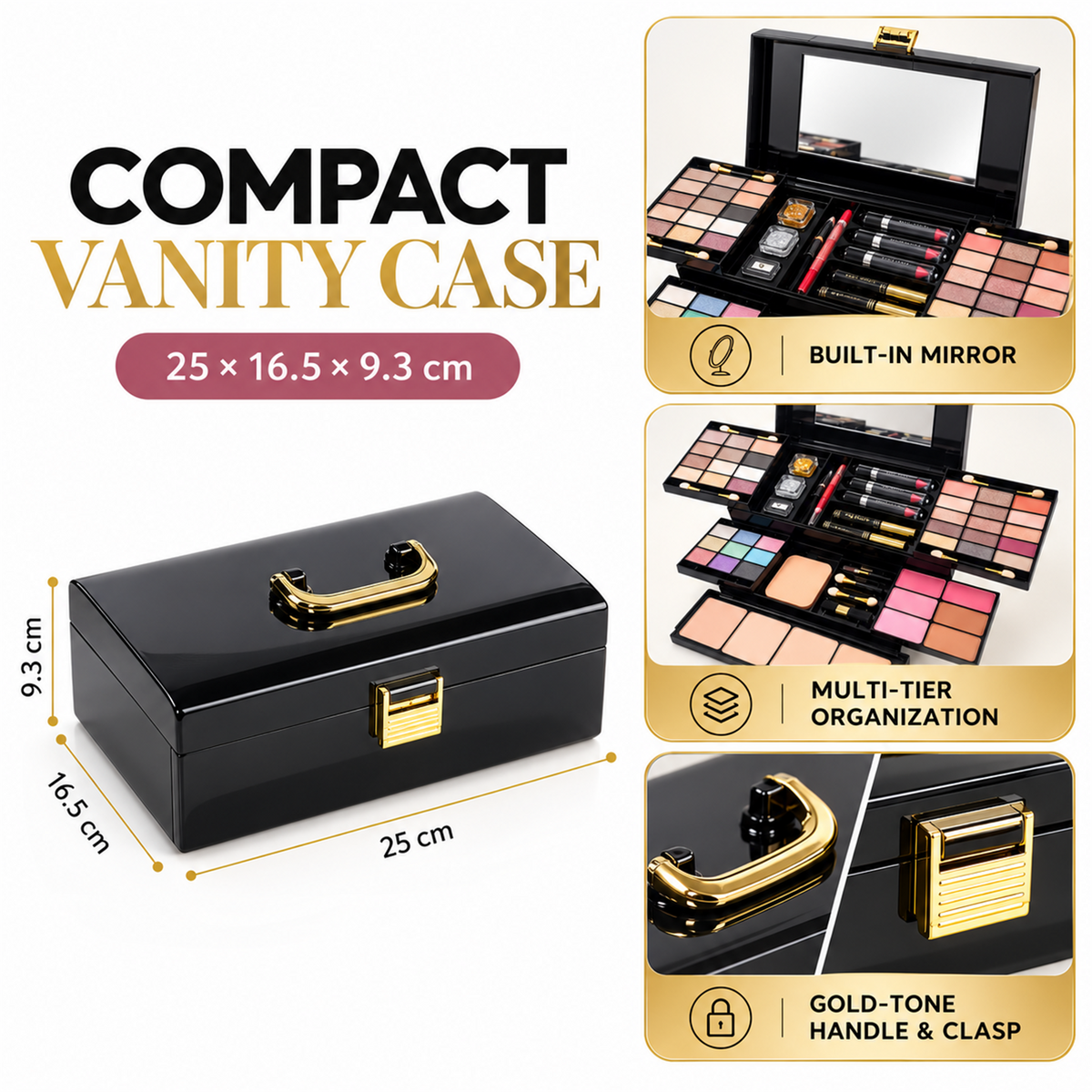All-in-One Multi-Layer Makeup Kit with Portable Vanity Case
