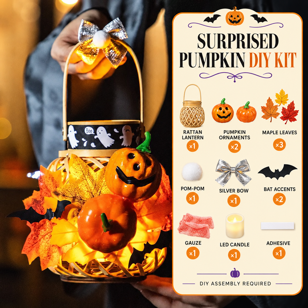 HALLOWEEN DIY RATTAN LANTERN CRAFT KIT