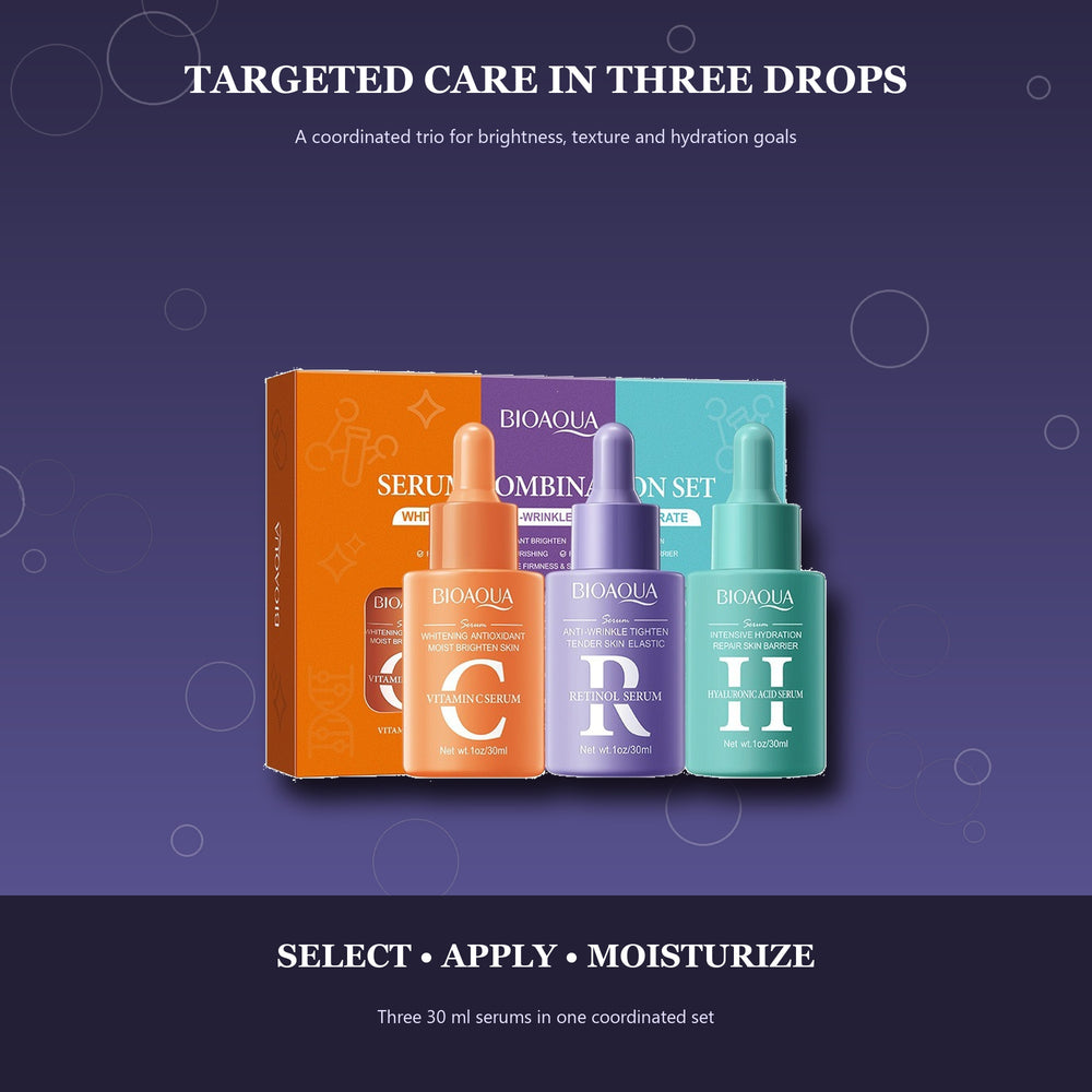 3-Piece Facial Serum Combination Set, 30 ml Each — Choose Your Serum Trio