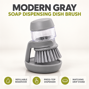 Press-Top Soap Dispensing Scrub Brush