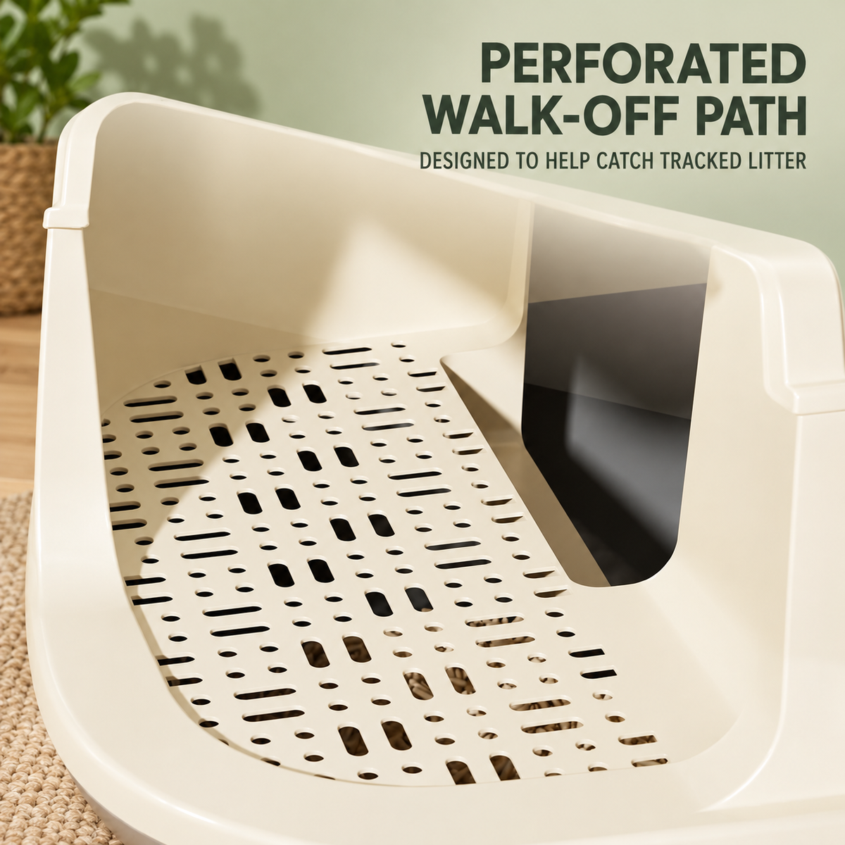 Enclosed Cat Litter Box with Walkway Entrance