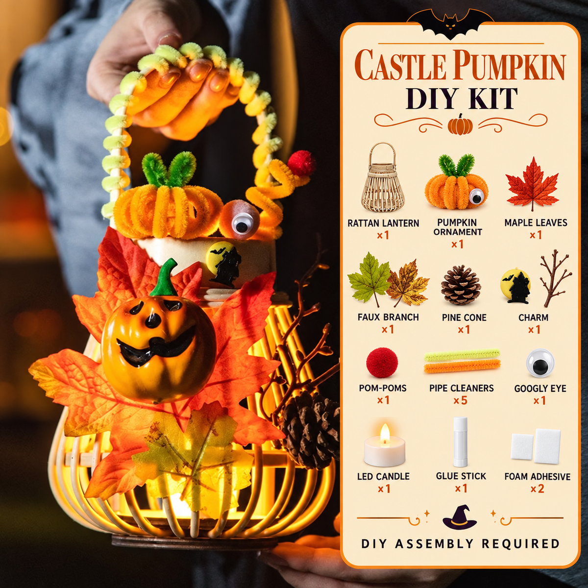 HALLOWEEN DIY RATTAN LANTERN CRAFT KIT