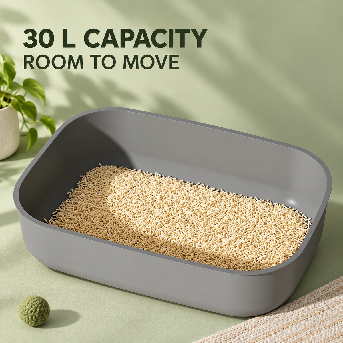 Enclosed Cat Litter Box with Walkway Entrance