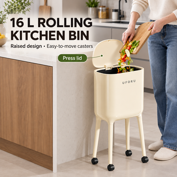 UFORU 16 L Raised Rolling Kitchen Bin