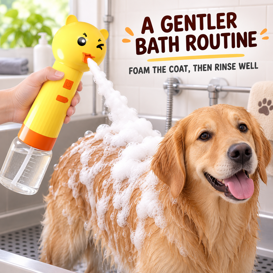 Pet Bath Foam Dispenser