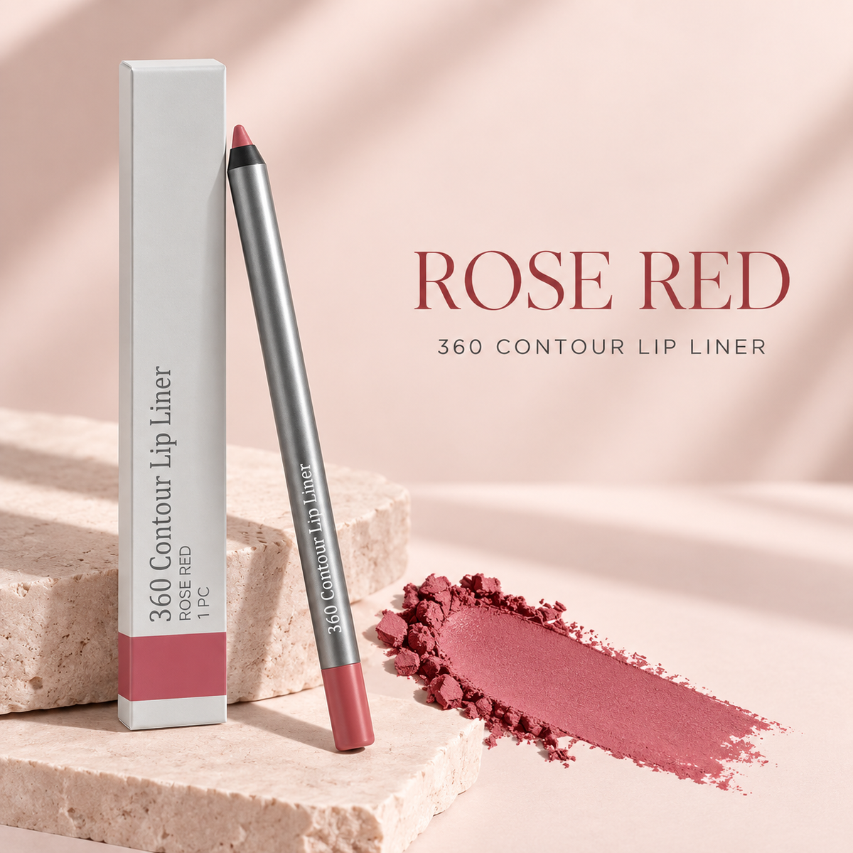 360 Contour Lip Liner Pencil, Precision Lip Definer for Shaping and Filling, Available in Multiple Shades, 1 Count