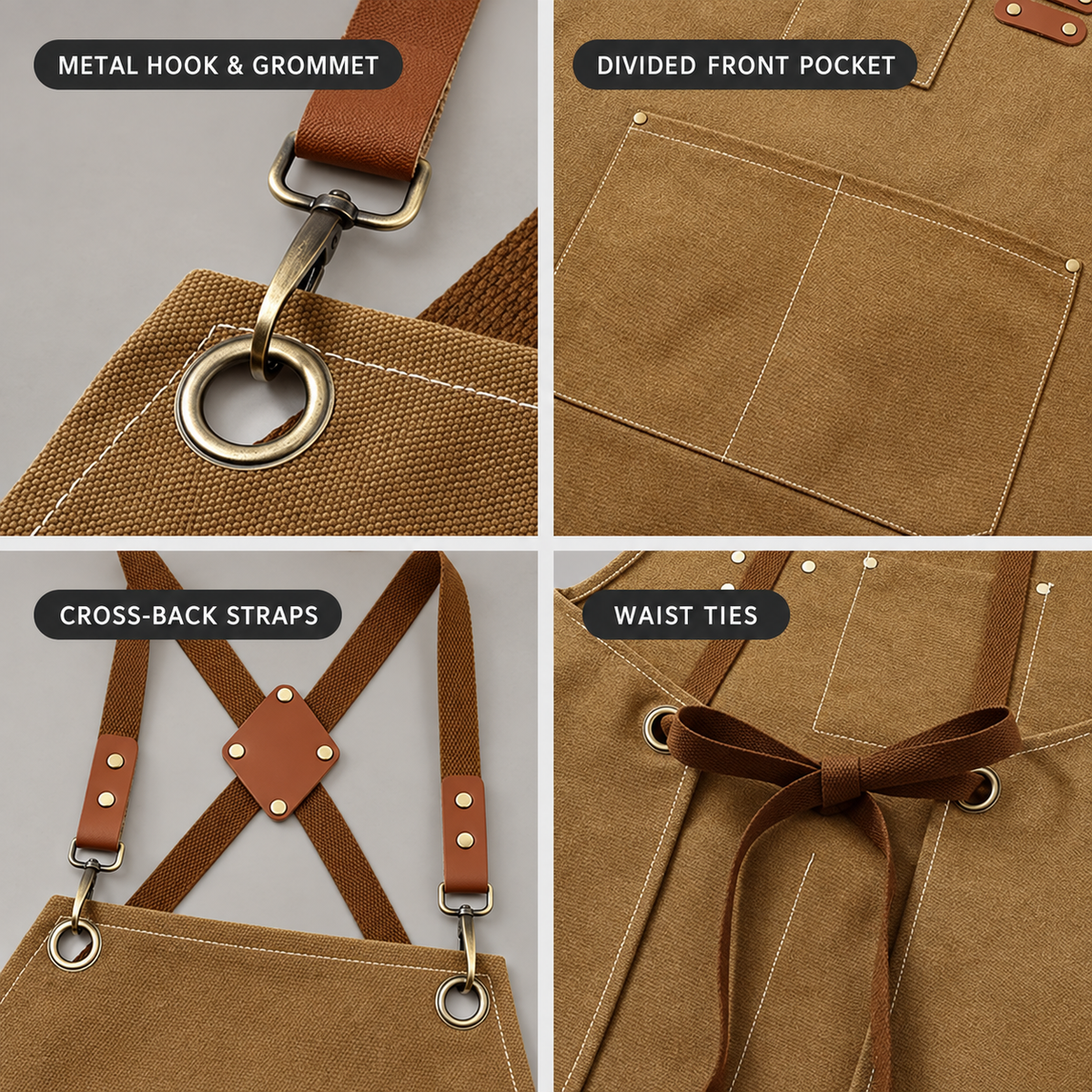 Cross-Back Multi-Pocket Apron