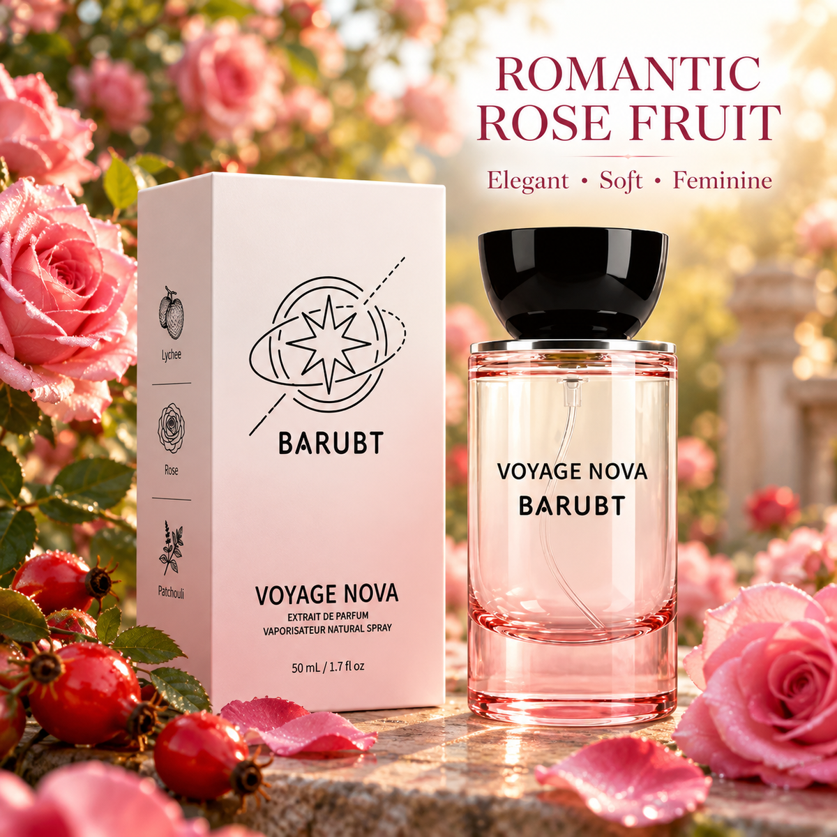 Eau de Parfum Spray, 50 mL / 1.7 fl oz, Fresh Everyday Fragrance for Women and Men, Travel-Ready Scent with Rose Fruit and Fresh Citrus Options