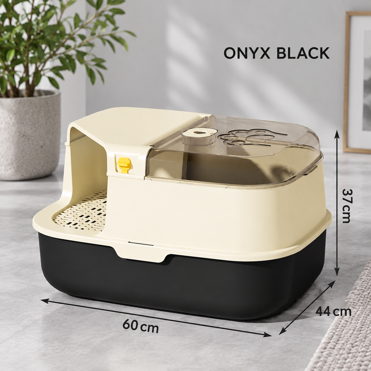 Enclosed Cat Litter Box with Walkway Entrance