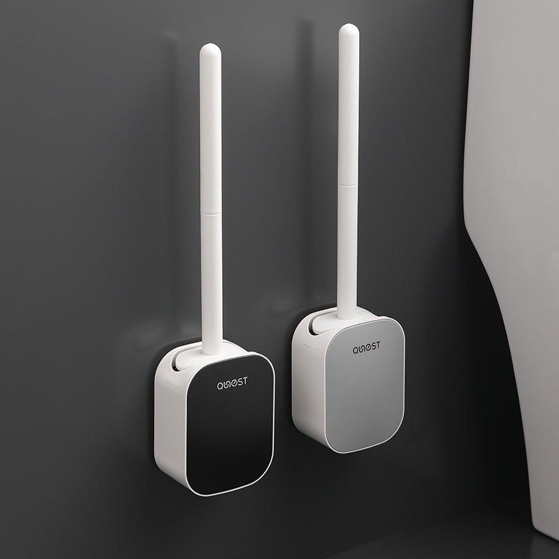 No-Drill Wall-Mounted Toilet Brush with Holder