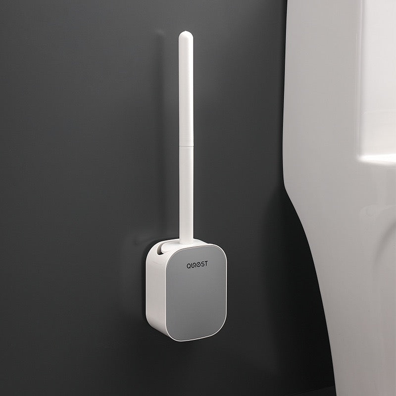 No-Drill Wall-Mounted Toilet Brush with Holder